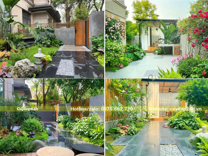 Mẫu thiết kế sân vườn phong cách hiện đại dành cho nhà phố